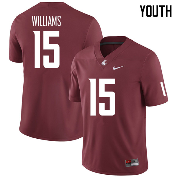 Youth #15 Kedron Williams Washington State Cougars College Football Jerseys Sale-Crimson - Click Image to Close